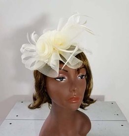 Sophia Collection Ruffle Mesh Flower w Feather Headband