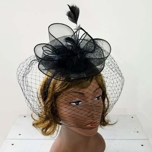 Mesh W Feather Fascinator