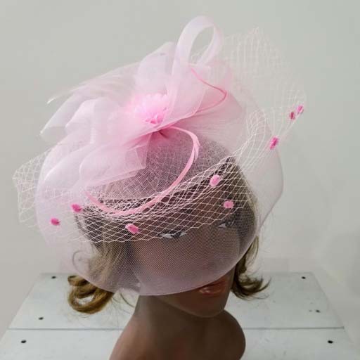 Mesh W Feather Fascinator