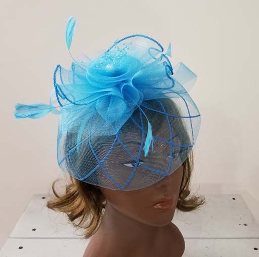 Mesh W Feather Fascinator