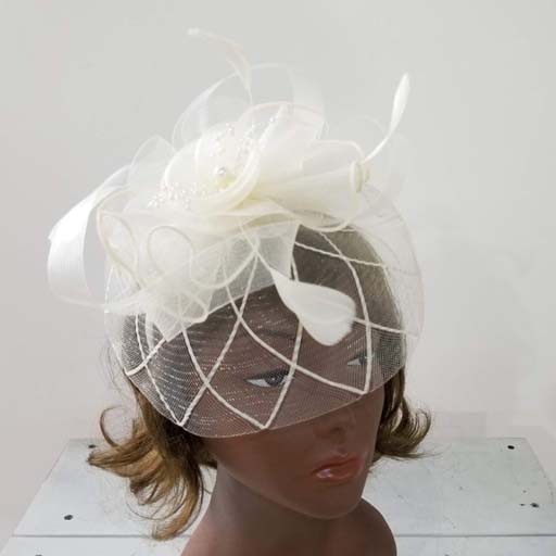 Mesh W Feather Fascinator