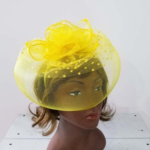 Mesh w Veil and Feathers Fascinator