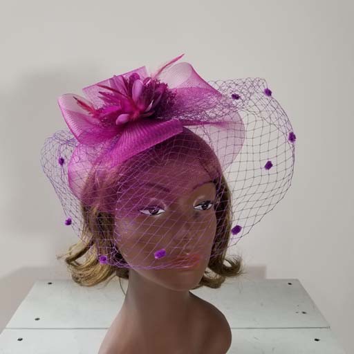 Something Special Mesh Fascinator w/Feather and Flower Center