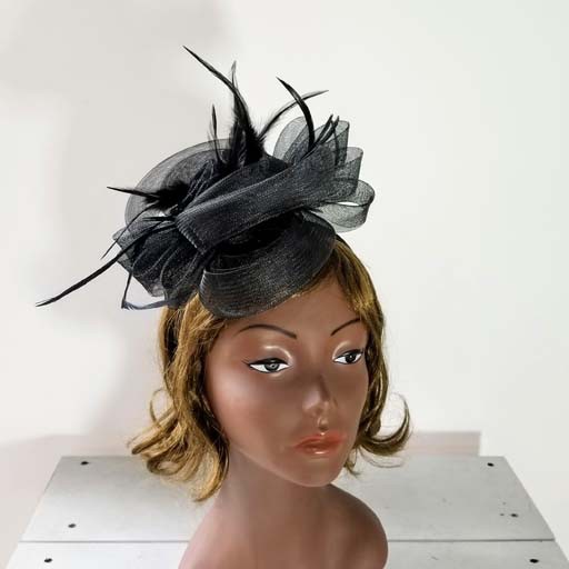 Mesh w Feather Headband