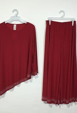 Maxima Gem Detailing Three Quarter Sleeve Capri Set