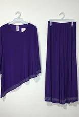 Maxima Gem Detailing Three Quarter Sleeve Capri Set