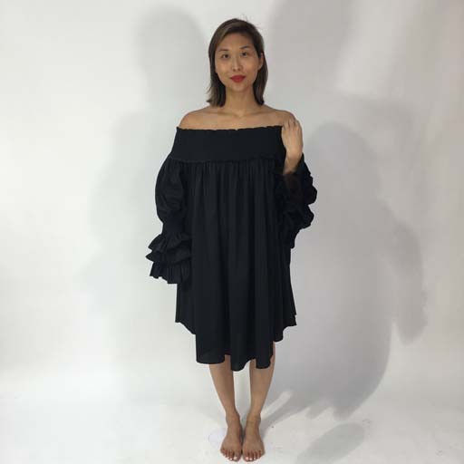 Satguru Off-the-Shoulder Long Top w Ruffle Sleeves