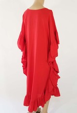 Cotton Gaize Kaftan w Ruffles