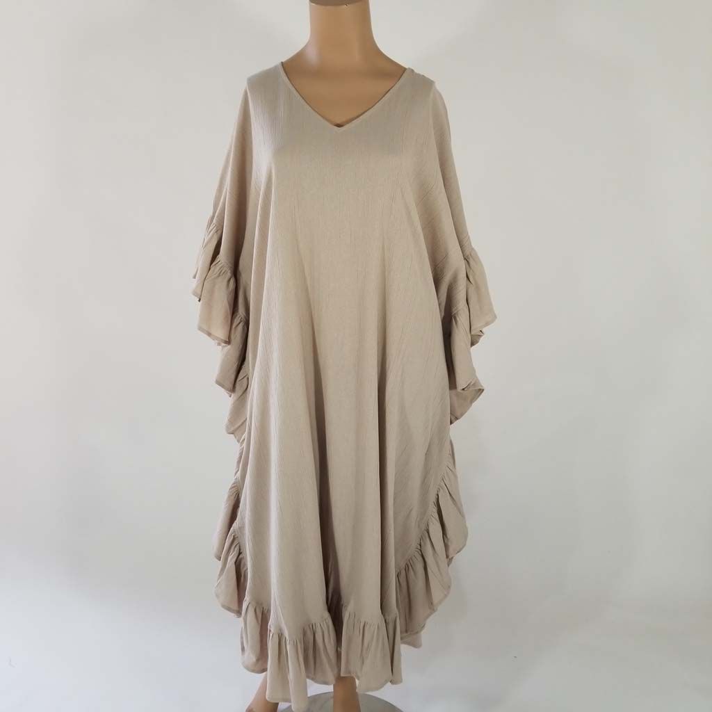 Cotton Gaize Kaftan w Ruffles