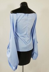 WHY Off the Shoulder Shirt w Bell Sleeves and Tied Waist