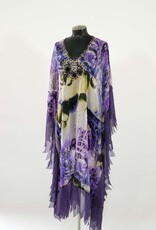 Exotic Silk Chiffon Beaded Kaftan