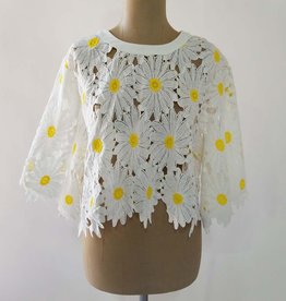 Crop Top With Yellow Flower