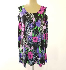 Jostar Printed Cold Shoulder Top