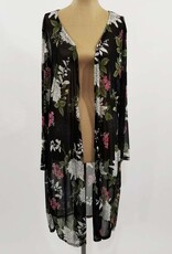 Zenobia Mesh Print Long Cardigan