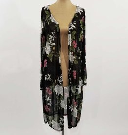 Zenobia Mesh Print Long Cardigan
