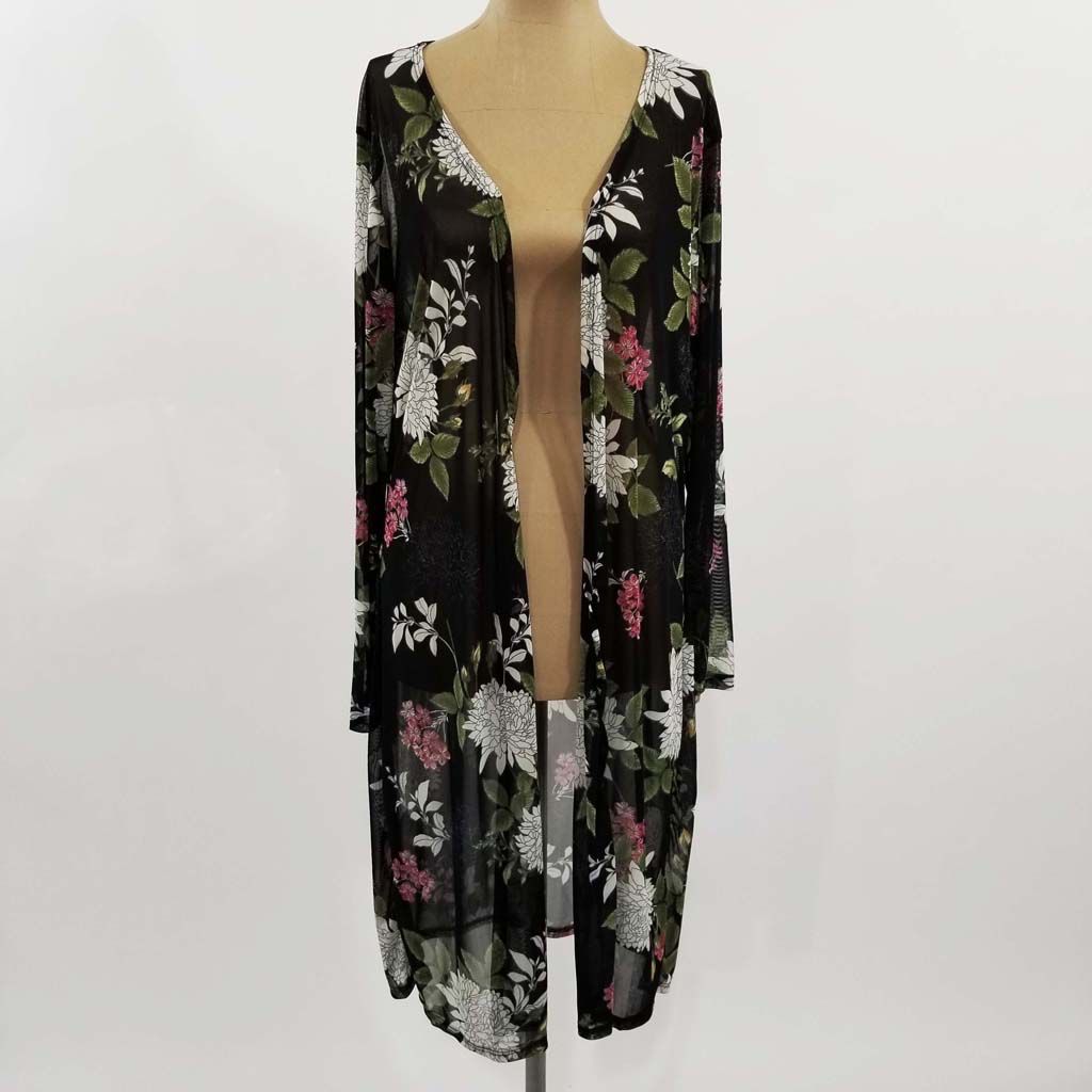 Zenobia Mesh Print Long Cardigan