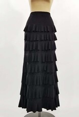 Come N See Solid Black Multi Layered Skirt