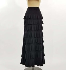 Come N See Solid Black Multi Layered Skirt