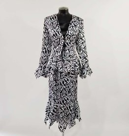 Hosanna Black and White 3PC Skirt Suit