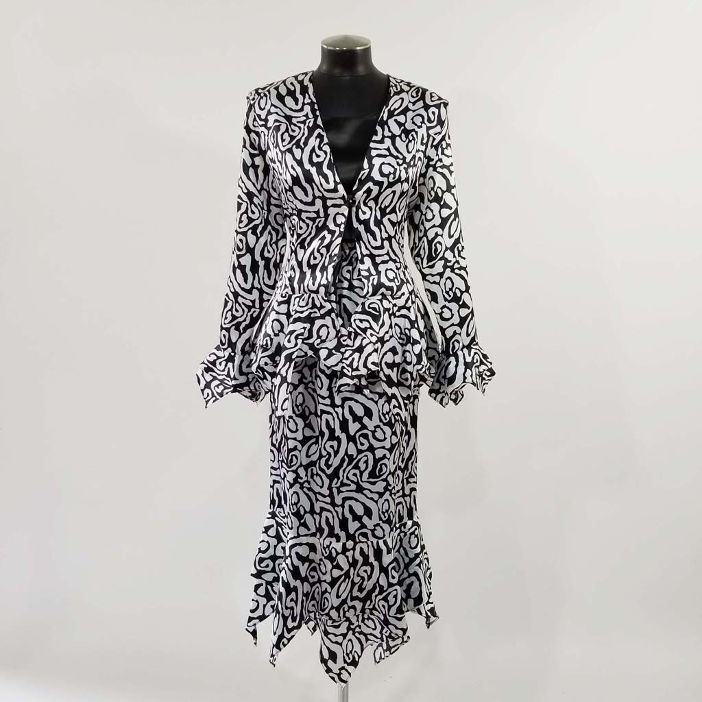 Hosanna Black and White 3PC Skirt Suit