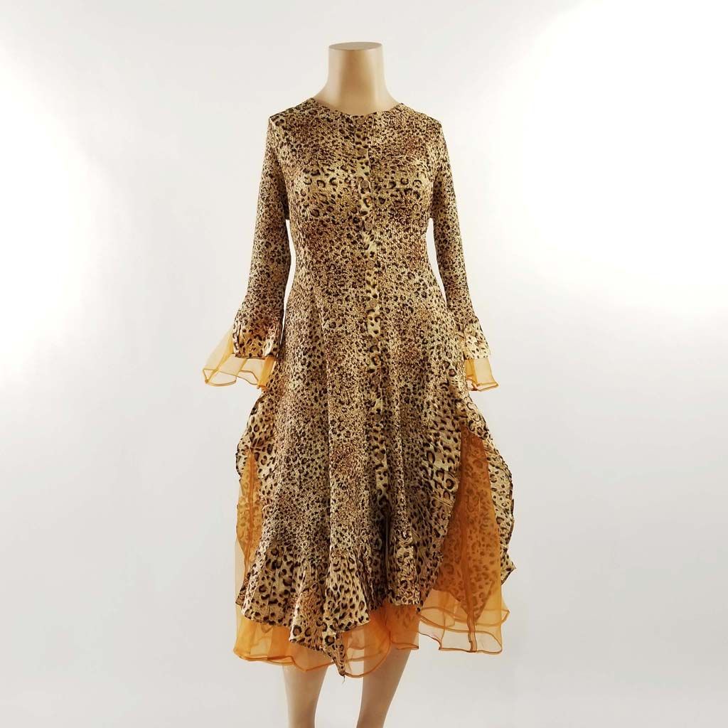 Jerry T Crinkle Long Jacket w Wide Chiffon Sleeves