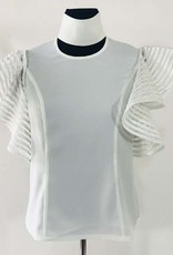 Tally Taylor Orange Top w/Flared Ribbon Sleeves