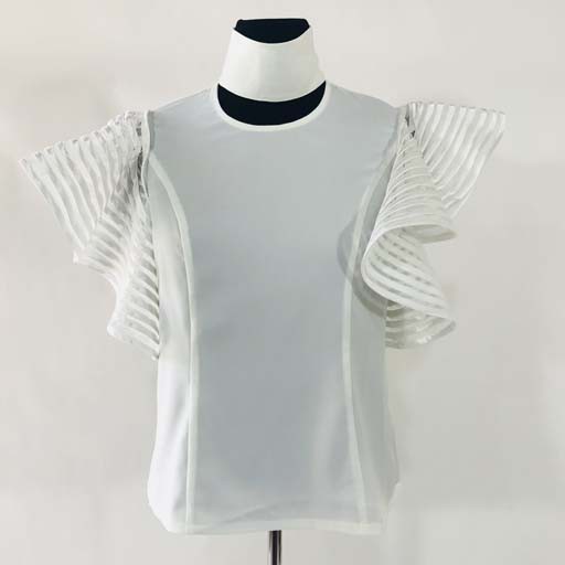 Tally Taylor Orange Top w/Flared Ribbon Sleeves