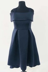 Off-Shoulder High Low Scuba Dress