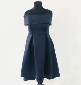 Off-Shoulder High Low Scuba Dress