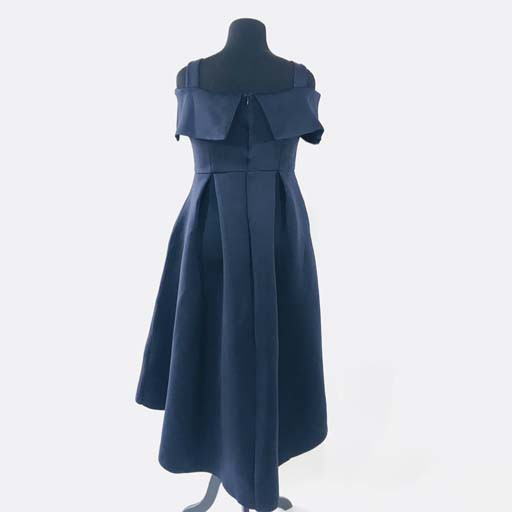 Off-Shoulder High Low Scuba Dress