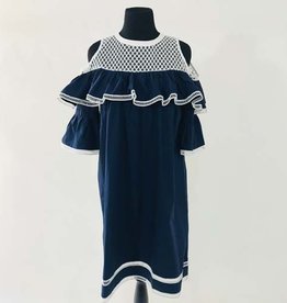 Cutout Cold Sleeve  w Ruffled Dress