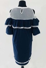 Cutout Cold Sleeve  w Ruffled Dress