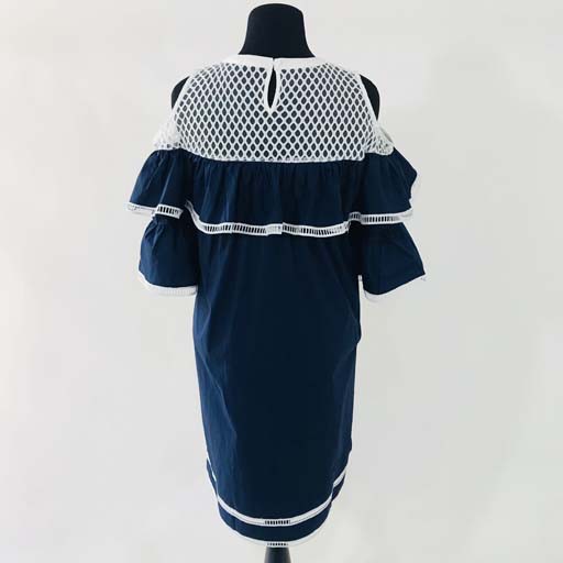 Cutout Cold Sleeve  w Ruffled Dress