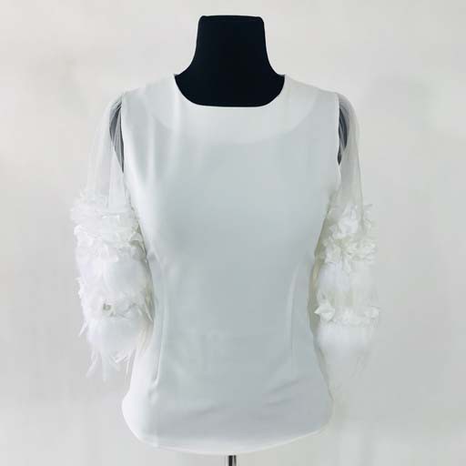 WHY Feather w Ruffled Long Sleeve Top