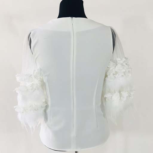 WHY Feather w Ruffled Long Sleeve Top