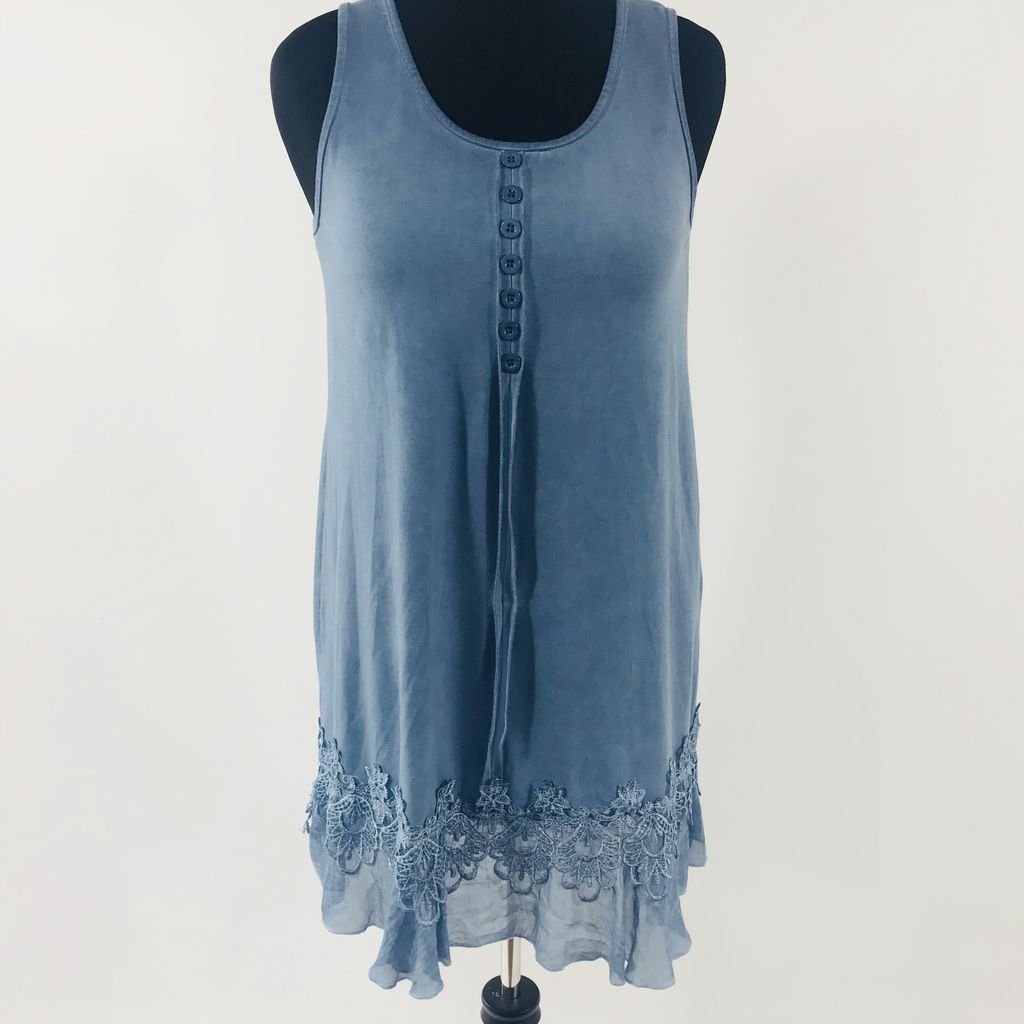 Natural Dye Lace Tank Top