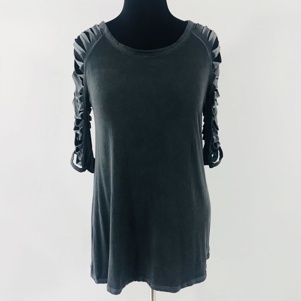 Rippled Mid Length Long Pullover Top