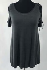 Lace Up Cold Shoulder Top