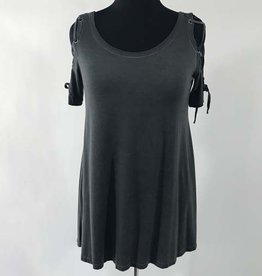 Lace Up Cold Shoulder Top