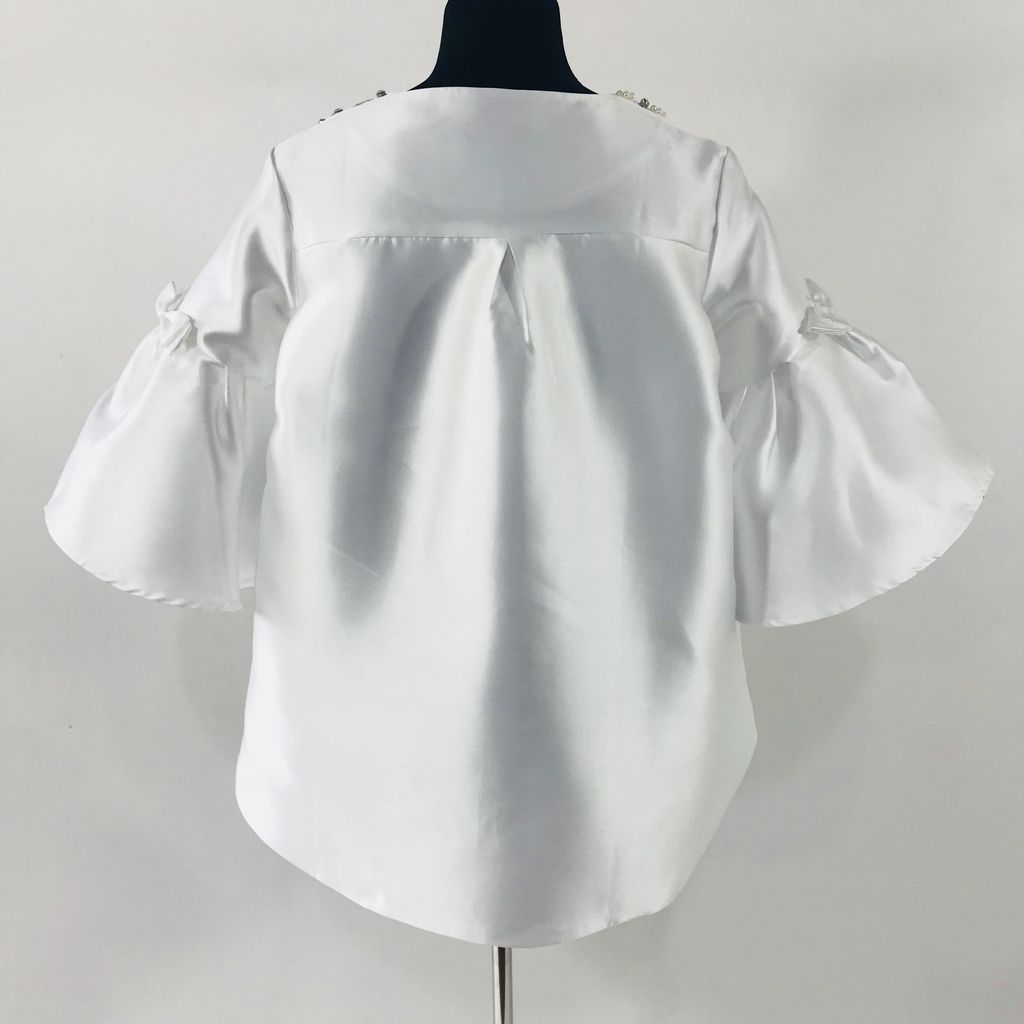 Silky Short Jacket w Bell Sleeve and Stone