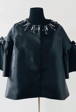 Silky Short Jacket w Bell Sleeve and Stone