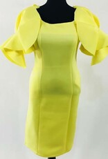 Off The Shoulder Puffy Sleeve Scuba Dress