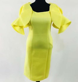 Off The Shoulder Puffy Sleeve Scuba Dress