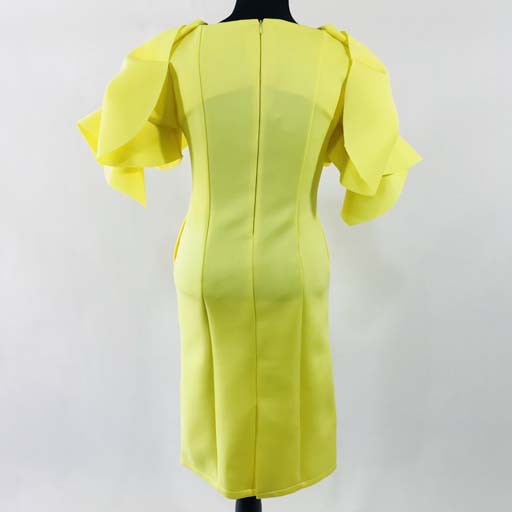 Off The Shoulder Puffy Sleeve Scuba Dress