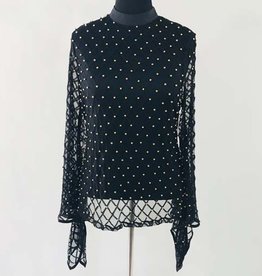 Net w Beads Long Sleeve Top