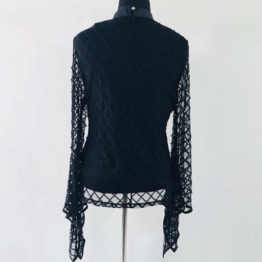 Net w Beads Long Sleeve Top