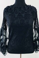 Long Sleeve Lace w Orgnza Ruffled