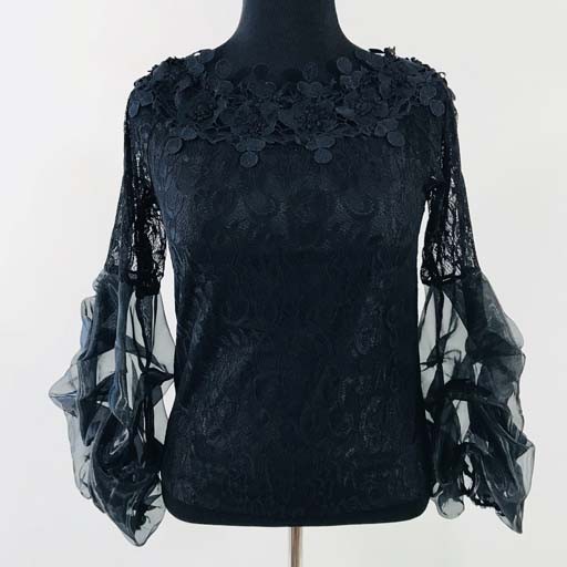 Long Sleeve Lace w Orgnza Ruffled