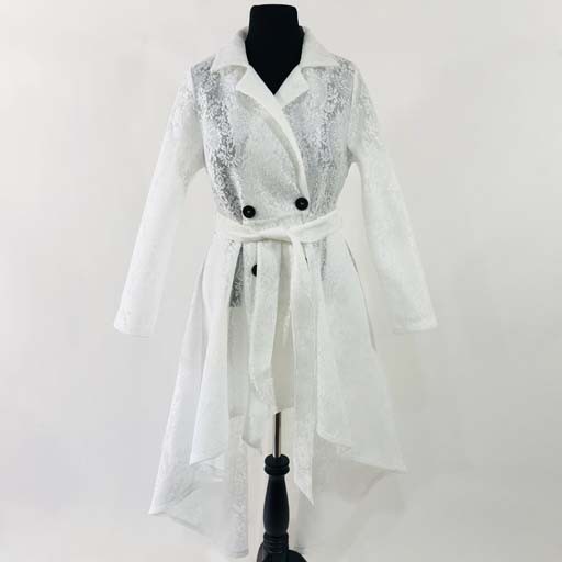 Lace Dress w Puffy Long Sleeve