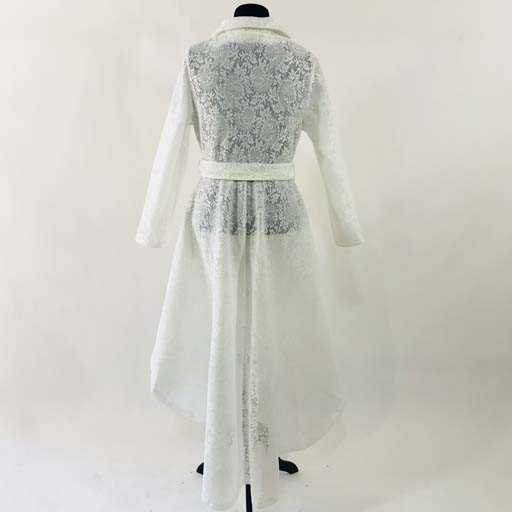 Lace Dress w Puffy Long Sleeve